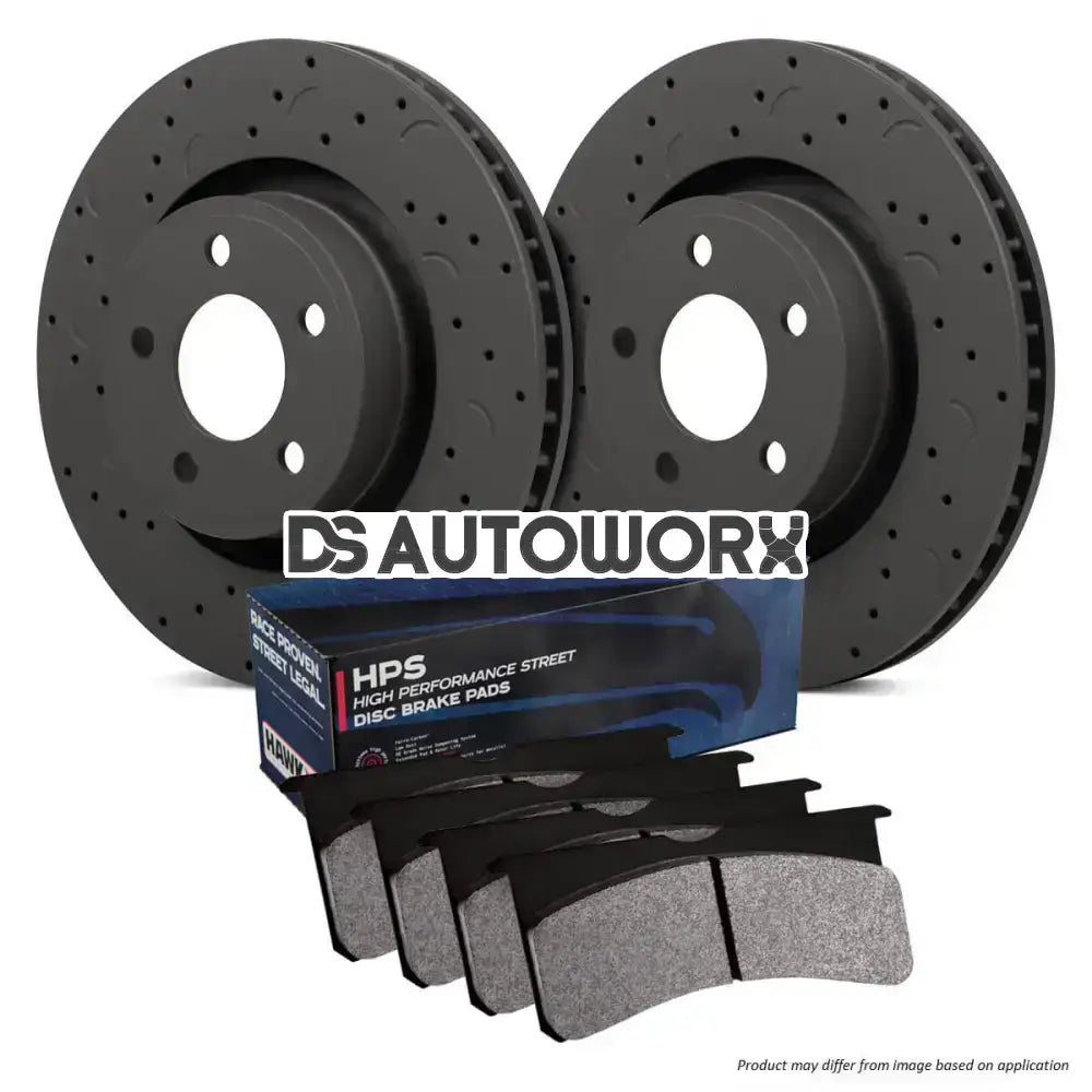 HAWK Performance Brake Kit - HPS Pads With Talon Slotted & Drilled Discs Rear Ford Fiesta ST ST200 1.6-2.0L 04-17 Main image