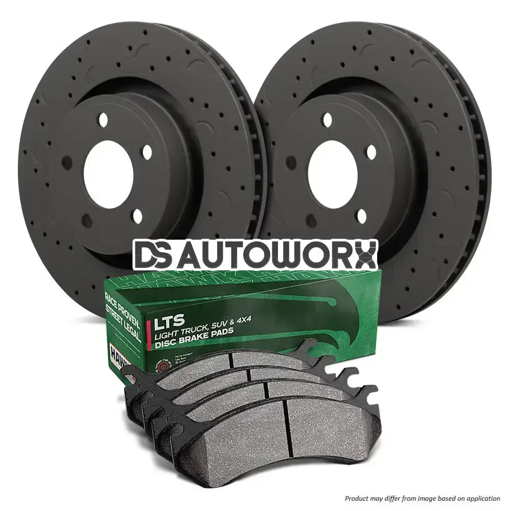 HAWK Performance Brake Kit - LTS Pads With Talon Slotted & Drilled Discs Rear Honda S2000 AP1 AP2 99-09 Secondary image