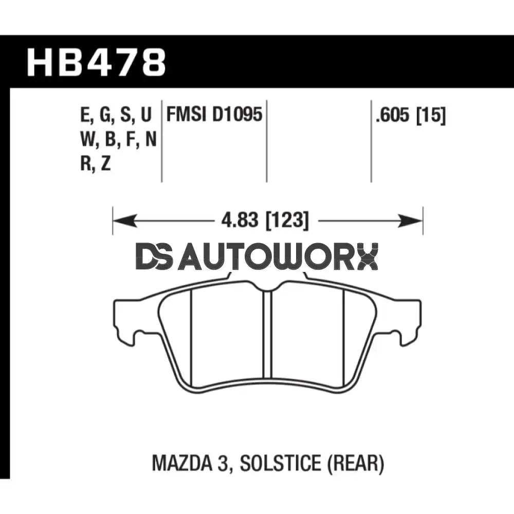 HAWK Performance DTC-30 Motorsports Brake Pads Rear - HB478W.605