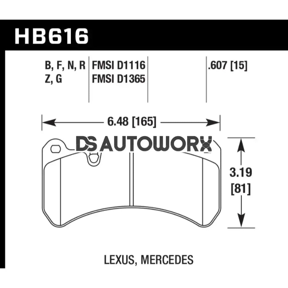 HAWK Performance ER-1 Motorsports Brake Pads Front - HB616D.607 Secondary image