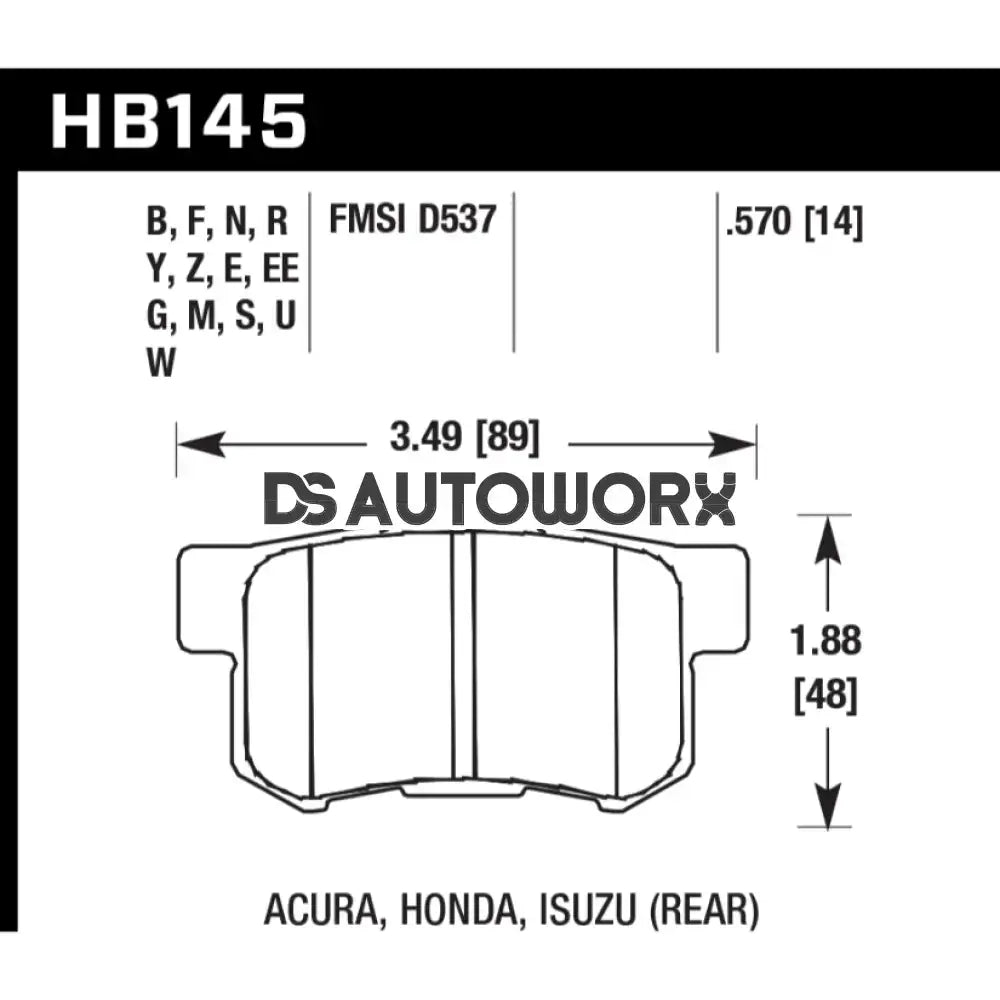 HAWK Performance ER-1 Motorsports Brake Pads Rear - HB145D.570 Secondary image