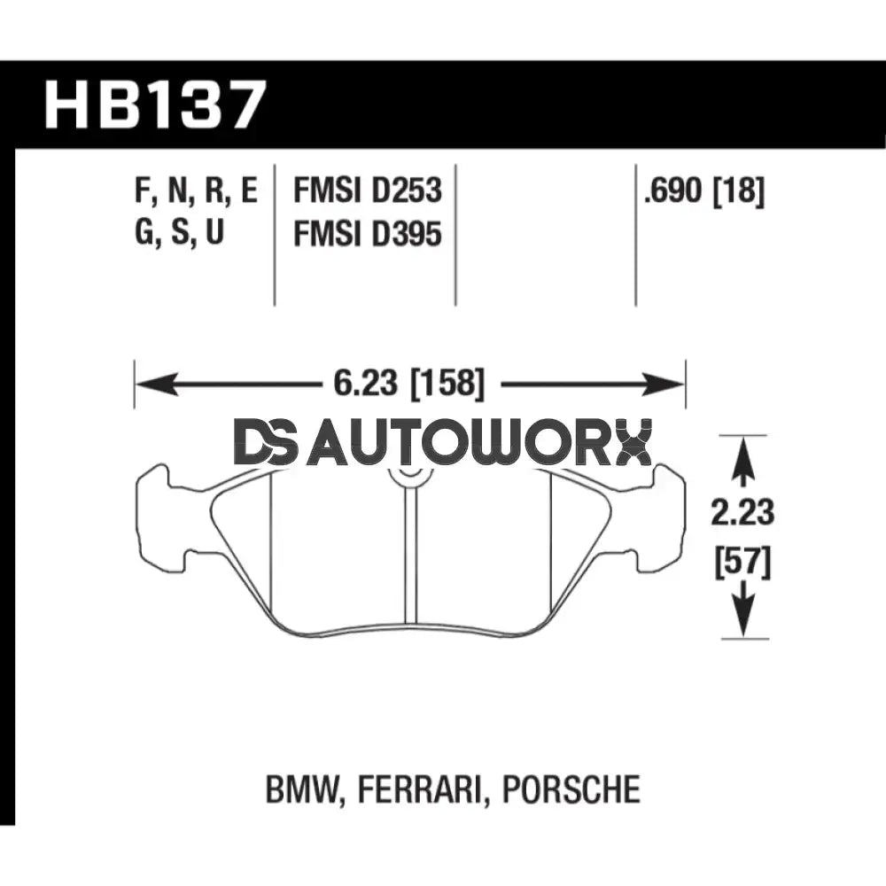 HAWK Performance HP Plus Road and Track Brake Pads Front - HB137N.690 Secondary image