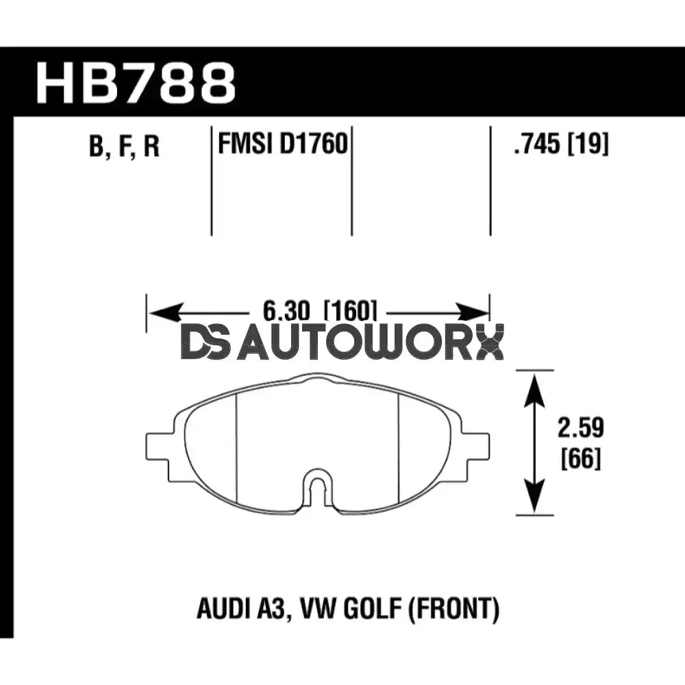 HAWK Performance HP Plus Road and Track Brake Pads Front - HB788N.745 Secondary image