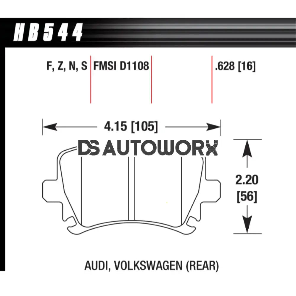 HAWK Performance HPS 5.0 High Performance Street Brake Pads Rear - HB544B.628 Secondary image