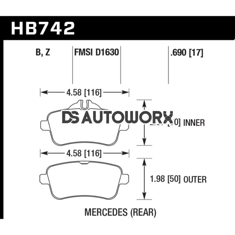 HAWK Performance HPS 5.0 High Performance Street Brake Pads Rear - HB742B.690 Secondary image