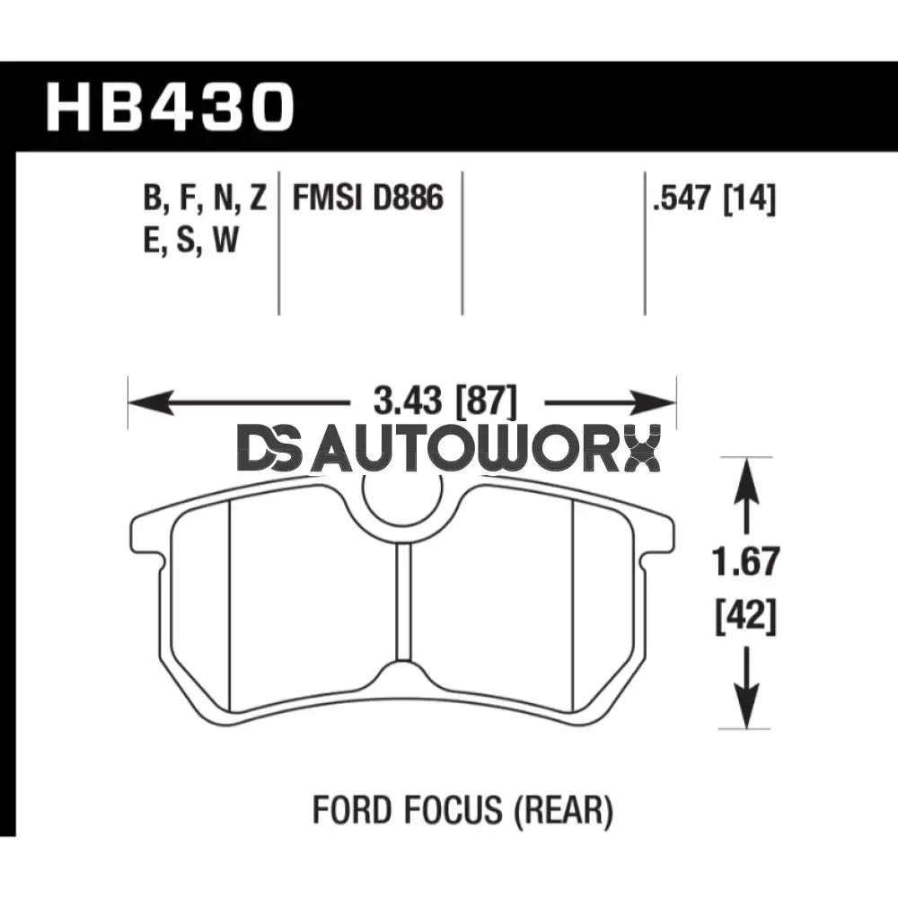 HAWK Performance HPS High Performance Street Brake Pads Rear - HB430F.547 Secondary image