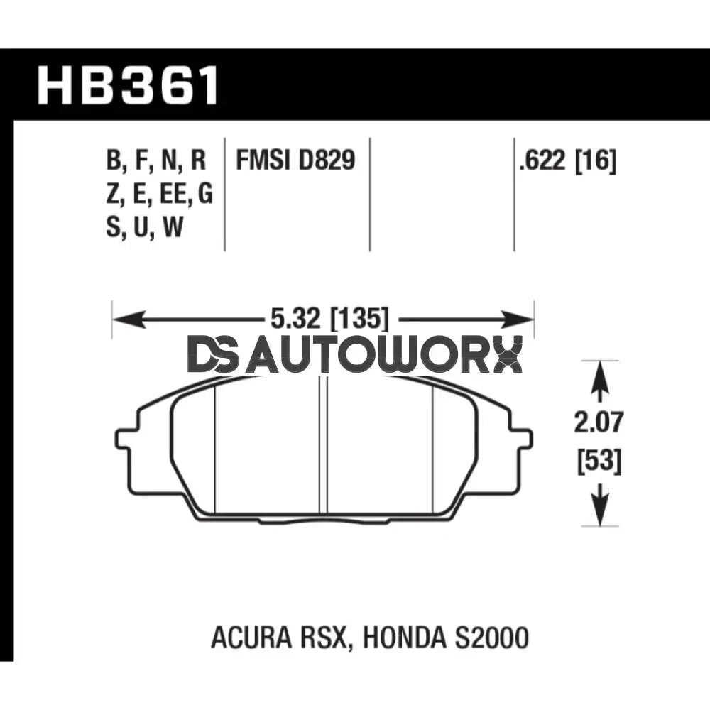 HAWK Performance HT-10 Motorsports Brake Pads Front - HB361S.622 Secondary image