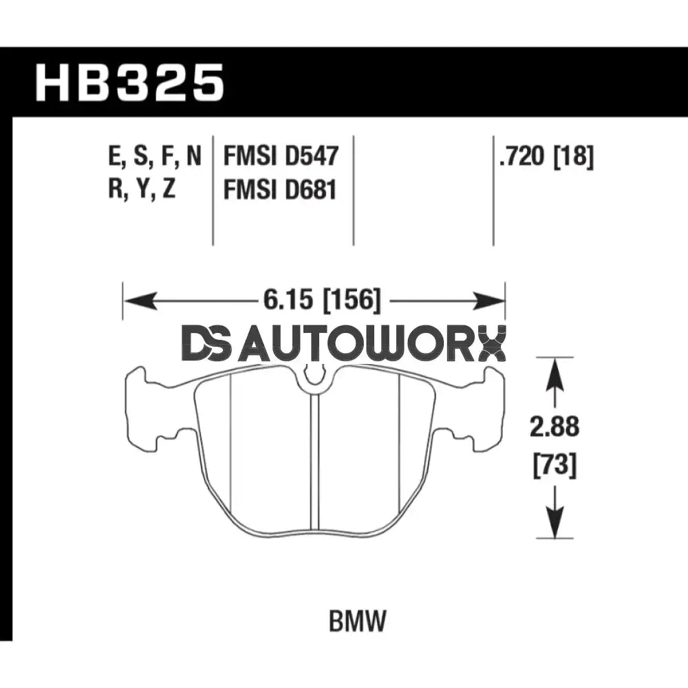HAWK Performance PC Performance Ceramic Street Brake Pads Front - HB325Z.720