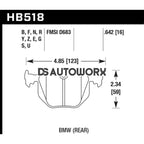 HAWK Performance PC Performance Ceramic Street Brake Pads Rear - HB518Z.642