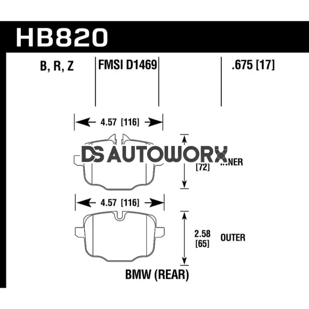 HAWK Performance PC Performance Ceramic Street Brake Pads Rear - HB820Z.675 Secondary image