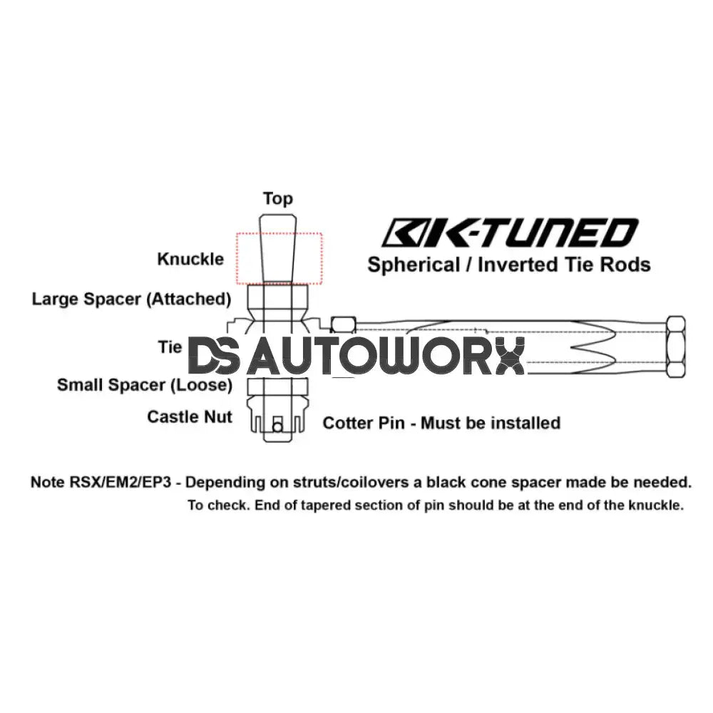 K-Tuned Complete Spherical Tie Rod Set Honda Integra DC5