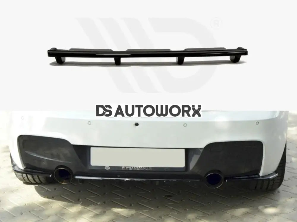 Maxton Design Central Rear Splitter BMW 1-Series F20 F21 M-power With Vertical Bars Main image