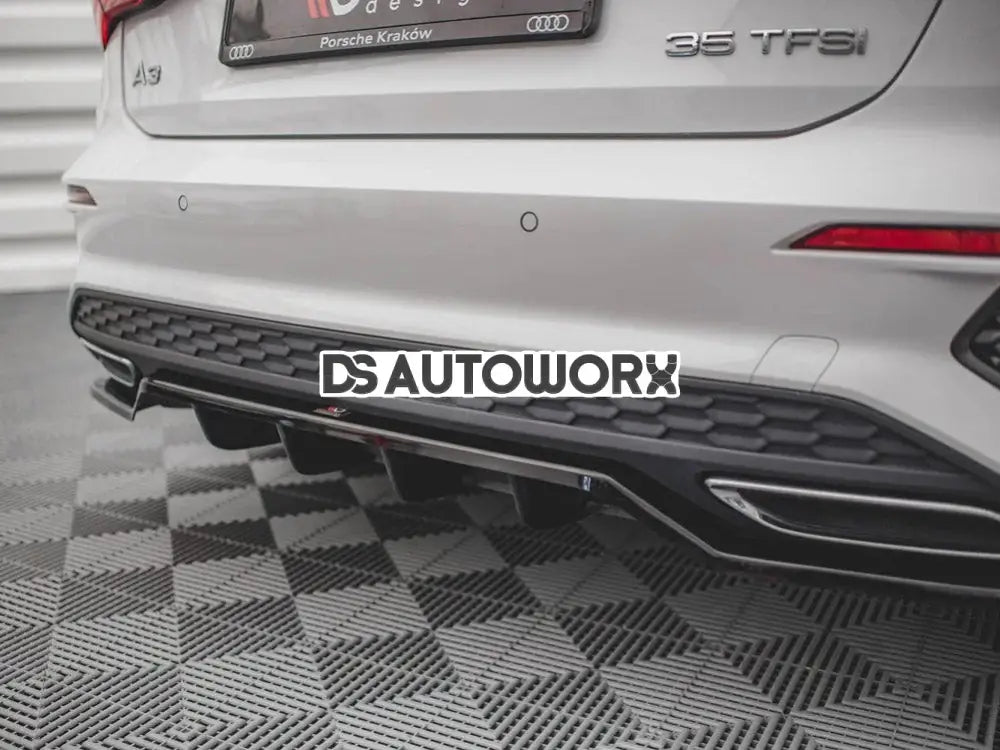 Maxton Design Central Rear Splitter Vertical Bars Audi A3 S-line Sportback 8Y 2020-