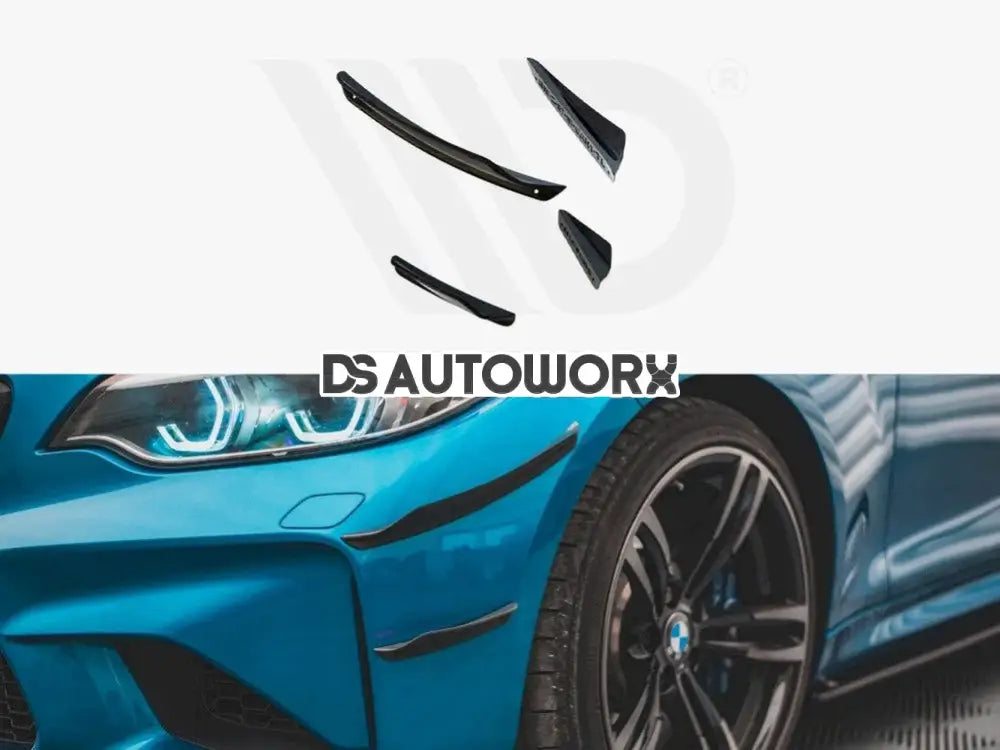 Maxton Design Front Bumper Wings Canards BMW M2 F87 01-20 Main image
