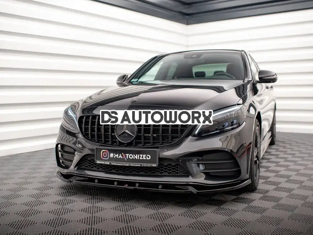 Maxton Design Front Splitter V.2 Mercedes C AMG Line C43 AMG Sedan Coupe W205 C205 Facelift