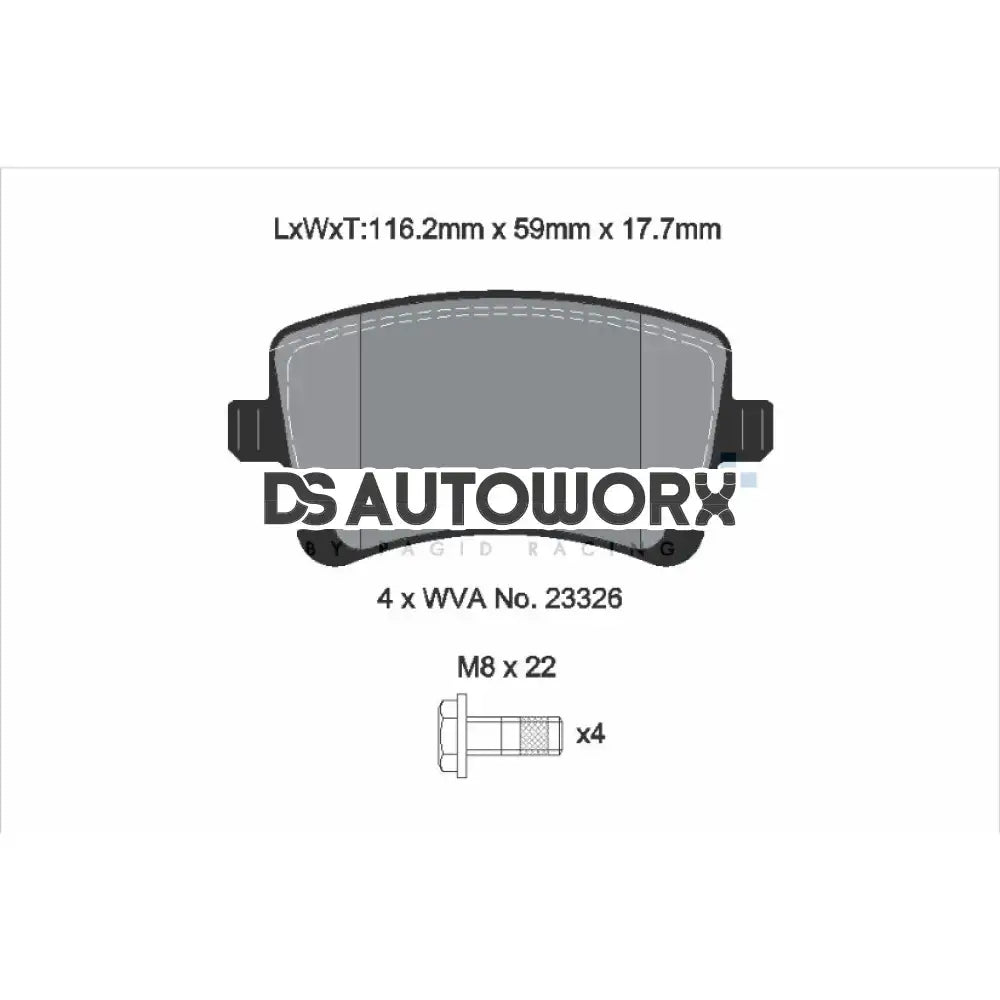 Pagid Street+ Brake Pads Audi S4 B6 Quattro 00-05 Rear