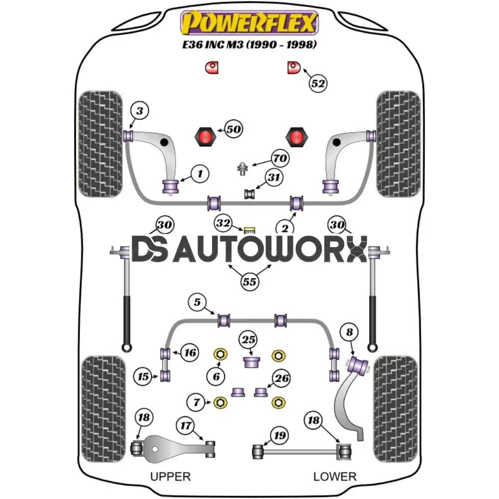 Powerflex All Series Adjustable Rear Lower Control Arm Kit BMW 3 Series E36 Inc M3 90-98 Secondary image
