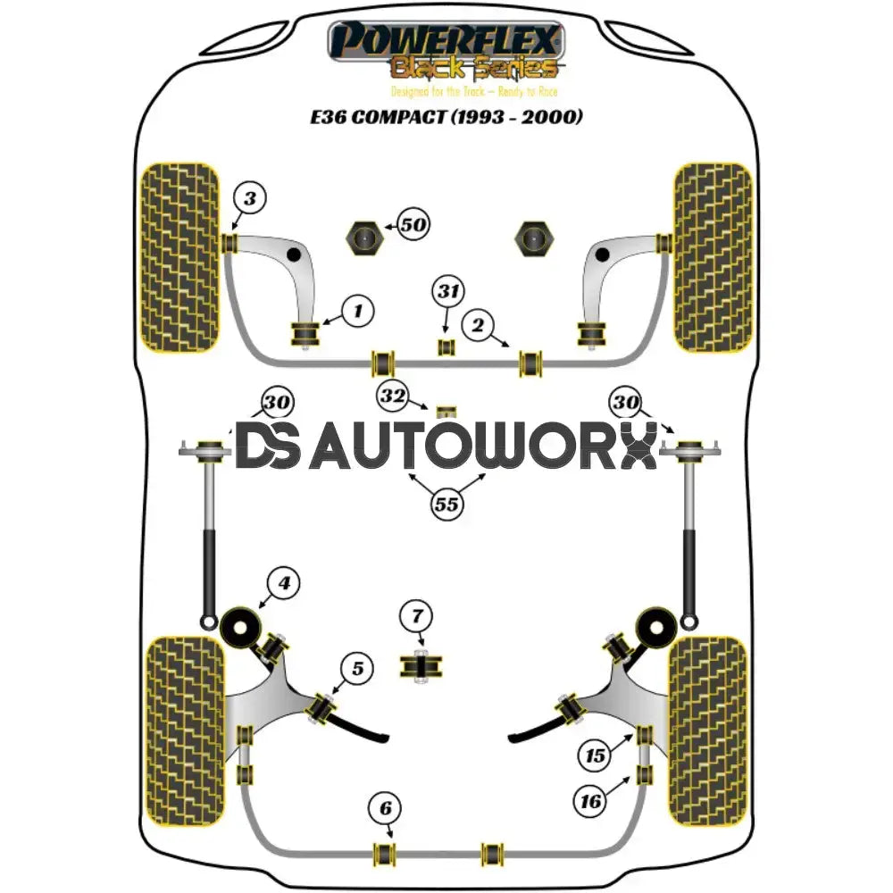 Powerflex Black Series Engine Mount BMW 3 Series E36 Compact 93-00