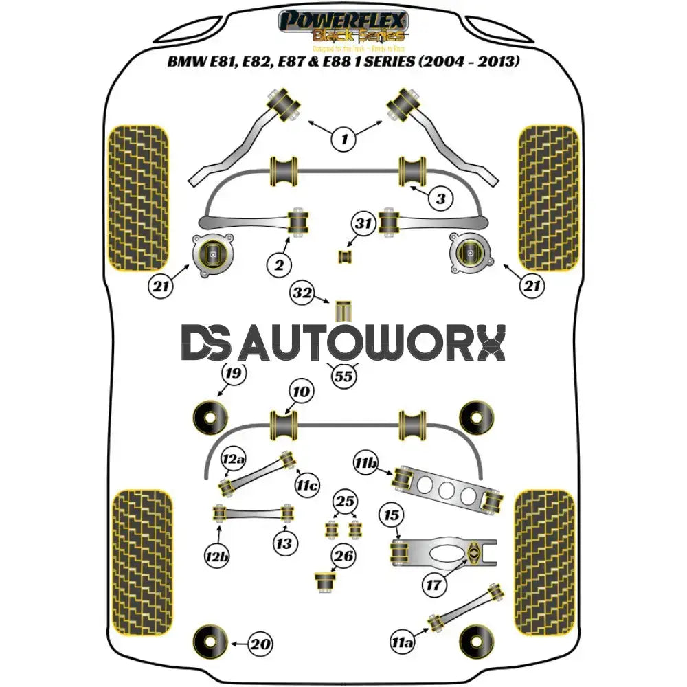 Powerflex Black Series Engine Mount Insert Kit BMW 1 Series E81 E82 E87 E88 04-13 Secondary image