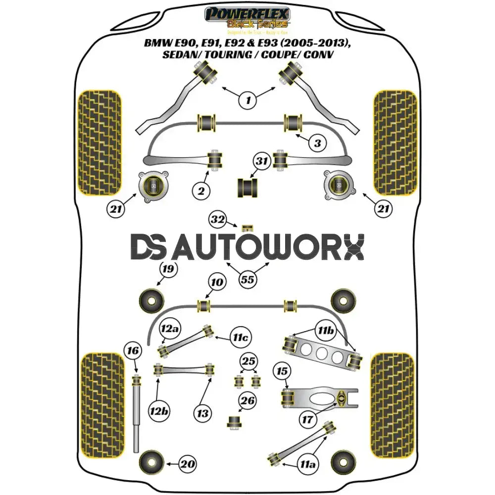 Powerflex Black Series Engine Mount Insert Kit BMW 3 Series E90 E91 E92 E93 E9X Sedan Touring Coupe Conv 05-13 Secondary image
