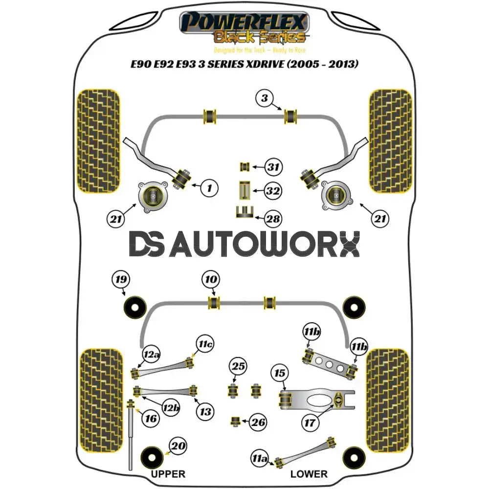 Powerflex Black Series Engine Mount Insert Kit BMW 3 Series E90 E91 E92 E93 E9X xDrive 05-13 Secondary image