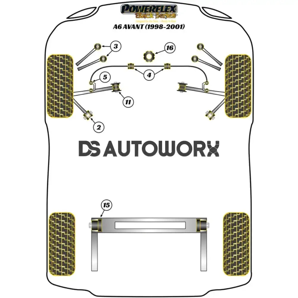 Powerflex Black Series Engine Snub Nose Mount Audi A6 S6 RS6 C5 Avant 97-05 - PFF3-220BLK Secondary image