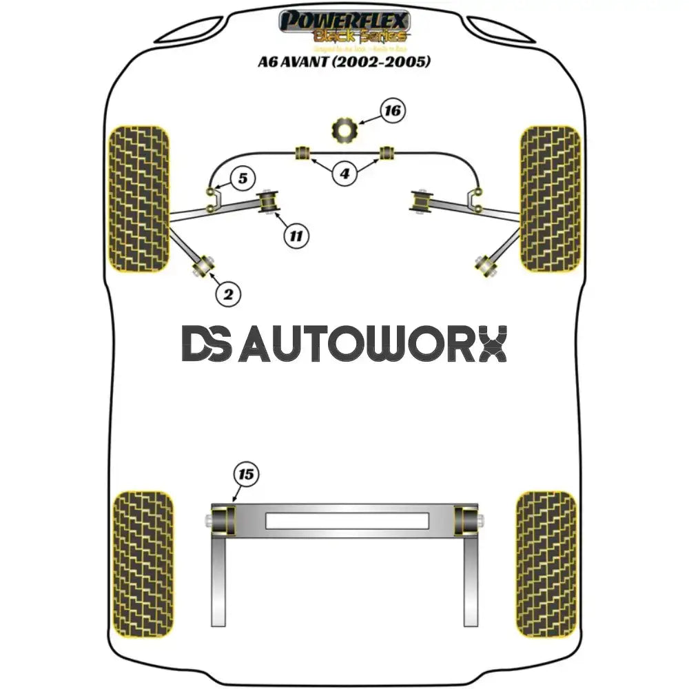 Powerflex Black Series Engine Snub Nose Mount Audi A6 S6 RS6 C5 Avant 97-05 - PFF3-221BLK Secondary image