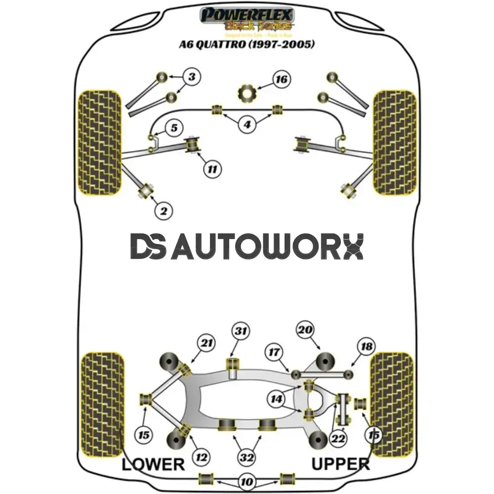 Powerflex Black Series Engine Snub Nose Mount Audi A6 S6 RS6 C5 Quattro 97-05 - PFF3-221BLK Secondary image