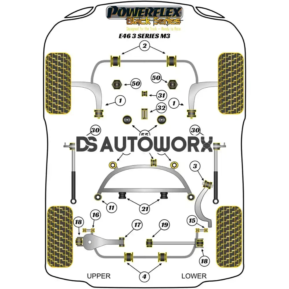 Powerflex Black Series Exhaust Mounting Bush Inc Bracket BMW 3 Series E46 M3 Inc CSL 99-06