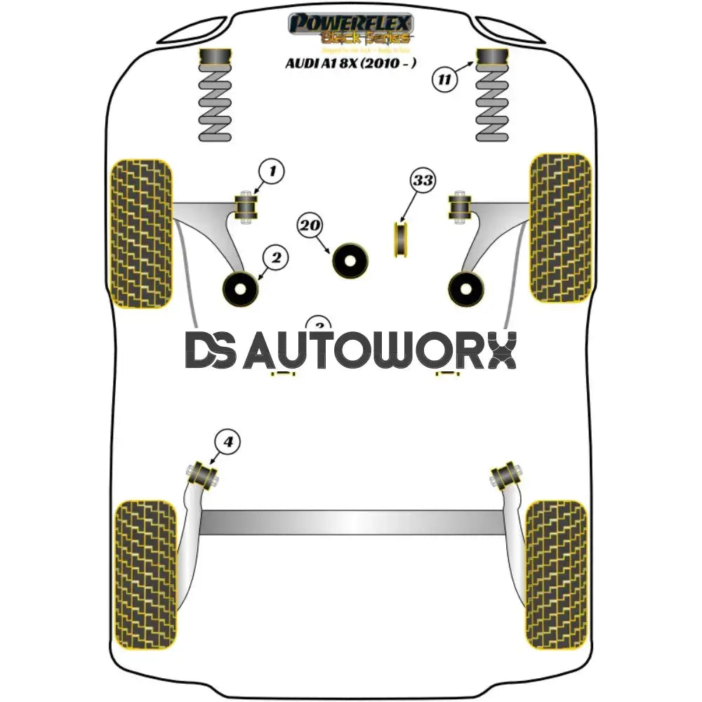 Powerflex Black Series Front Anti Roll Bar Bush 18mm Audi A1 S1 8X 10-18