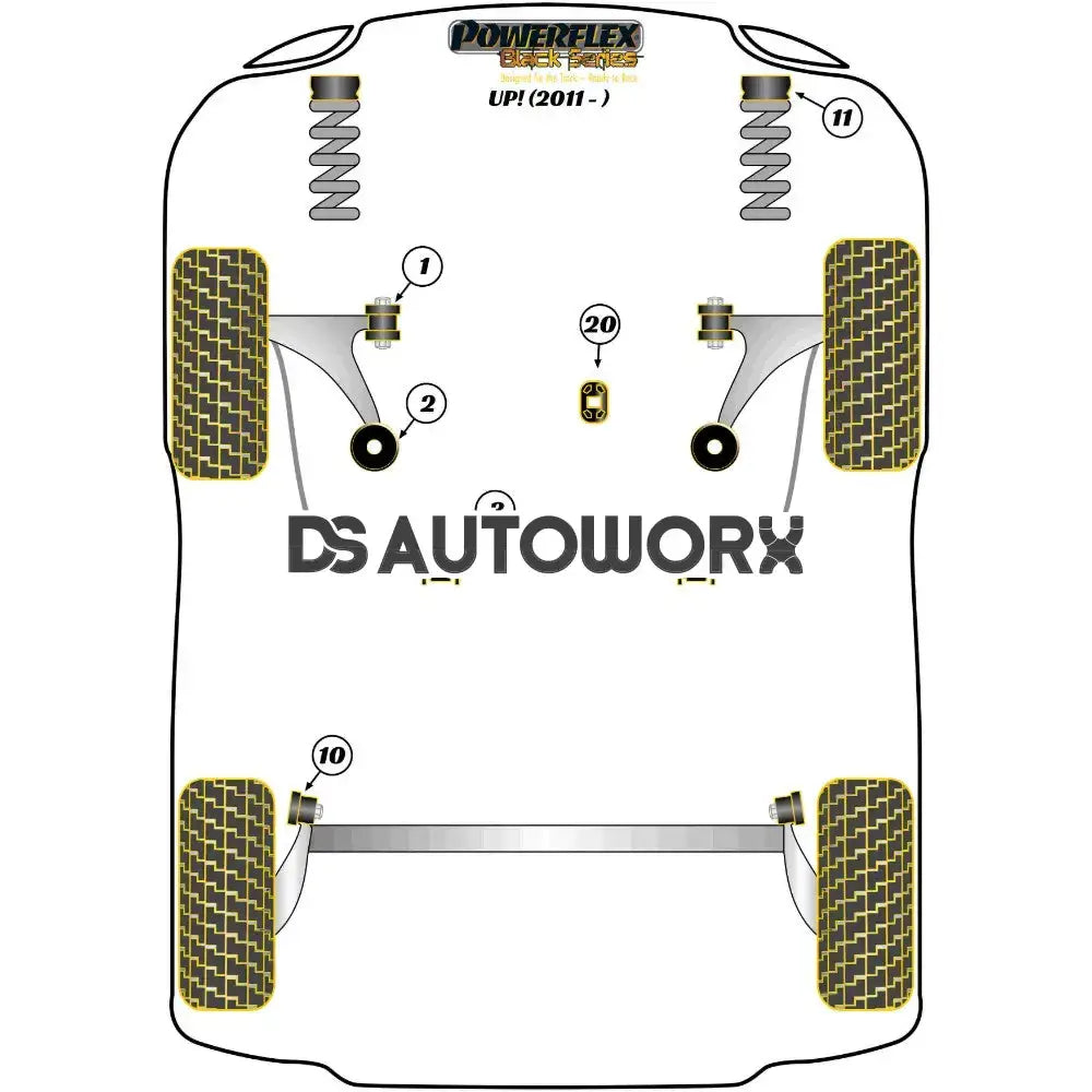 Powerflex Black Series Front Anti Roll Bar Bush 18mm Volkswagen Up! Inc GTI 11+