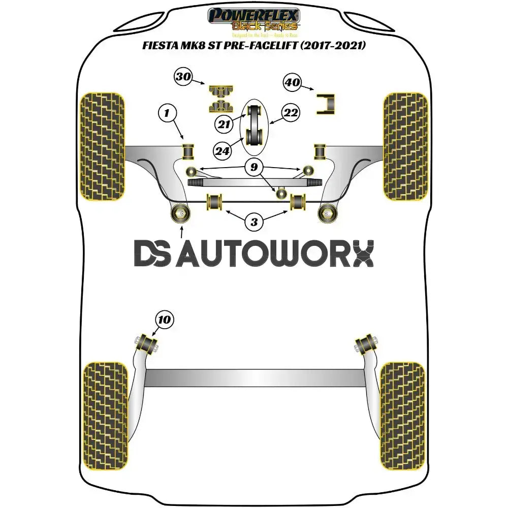 Powerflex Black Series Front Anti Roll Bar Bush 21mm Ford Fiesta MK8 8.5 Inc ST 200 17+ Secondary image