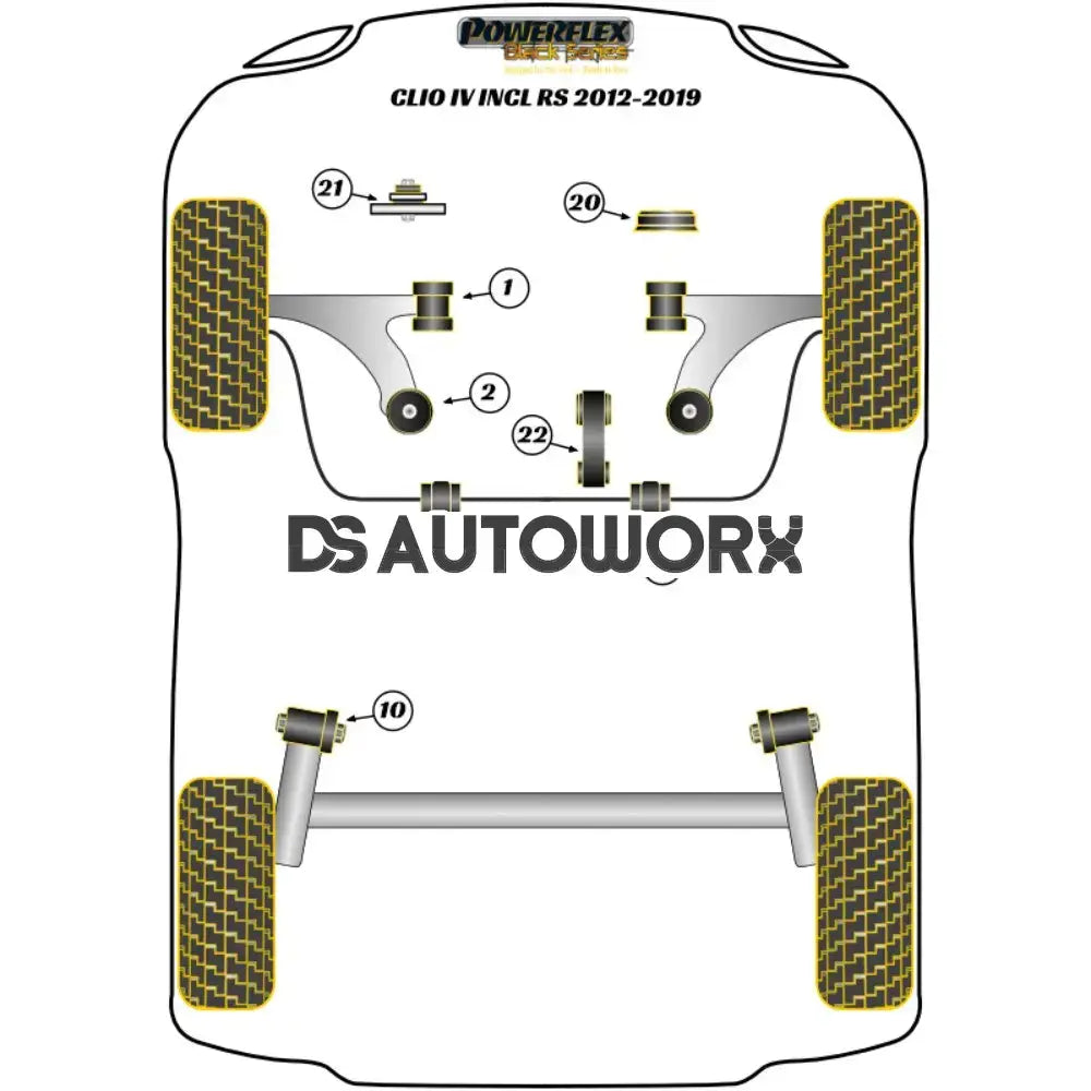 Powerflex Black Series Front Anti Roll Bar Bush 22.5mm Renault Clio IV Inc RS 12-19