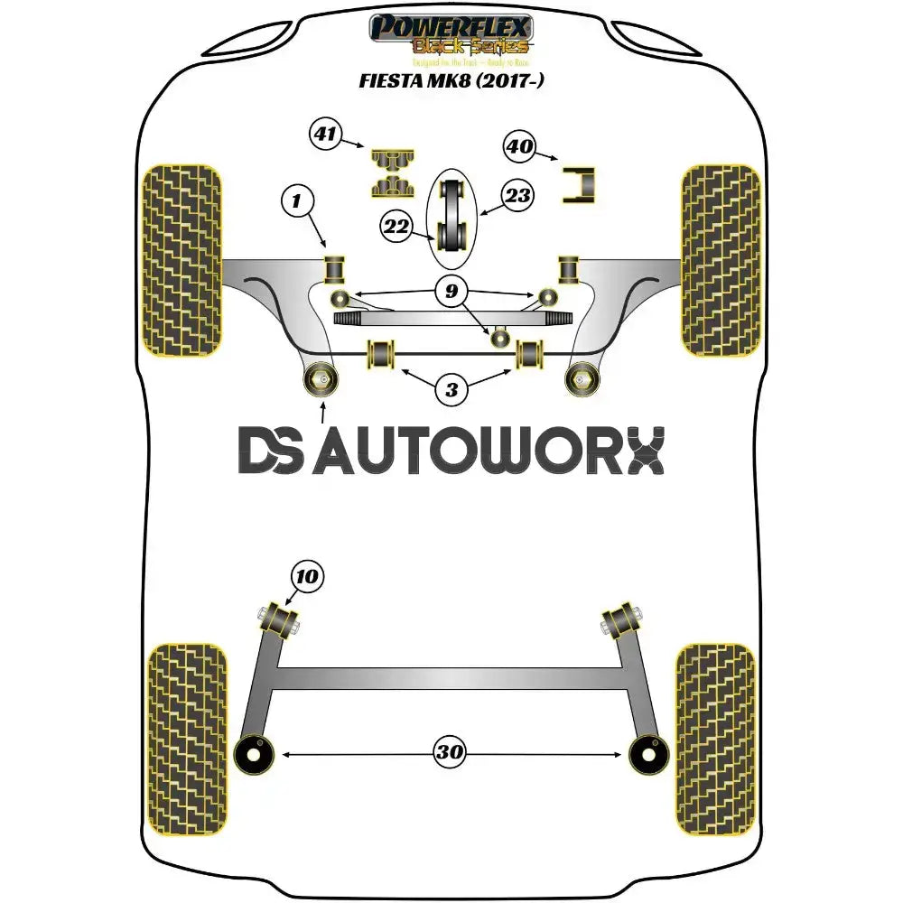 Powerflex Black Series Front Anti Roll Bar Bush 22mm Ford Fiesta MK8 8.5 Inc ST 17+ Secondary image