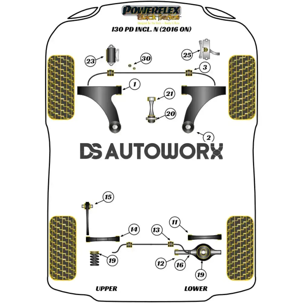 Powerflex Black Series Front Anti Roll Bar Bush 23.2mm Hyundai i30 PD Inc N Facelift 16+