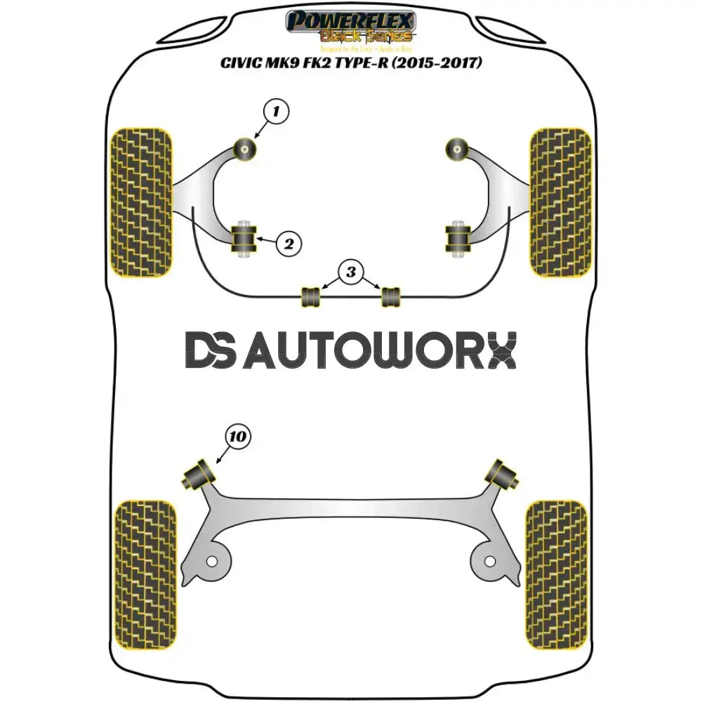 Powerflex Black Series Front Anti Roll Bar Bush 23mm Honda Civic FK2 Type-R 15-17