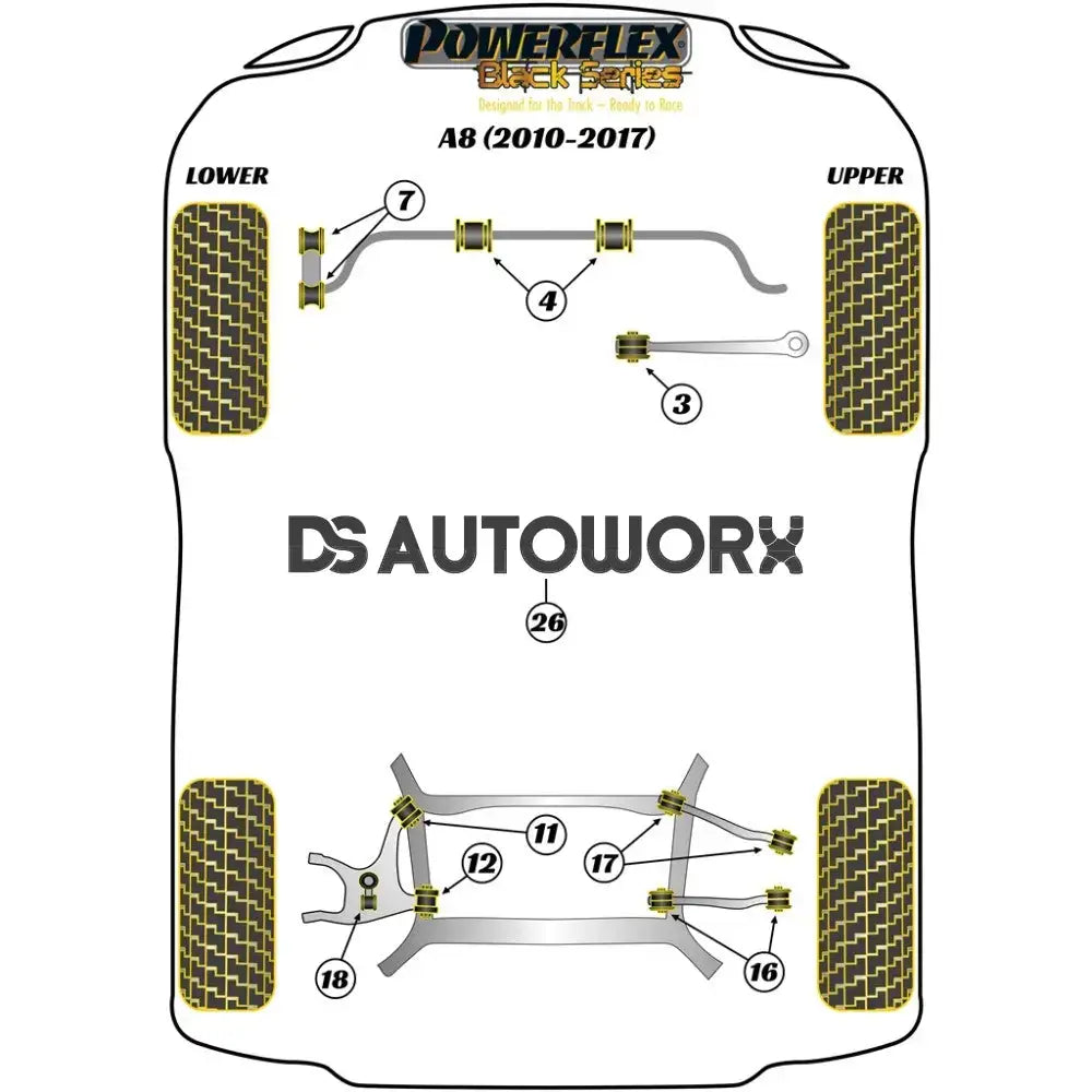 Powerflex Black Series Front Anti Roll Bar Bush 31.5mm Audi A8 S8 D4 10-17