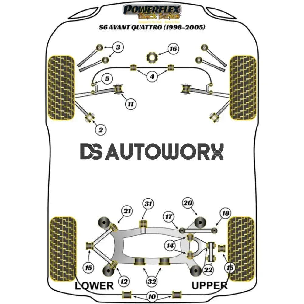Powerflex Black Series Front Anti Roll Bar Link Bush Audi A6 S6 RS6 C5 Avant Quattro 97-05