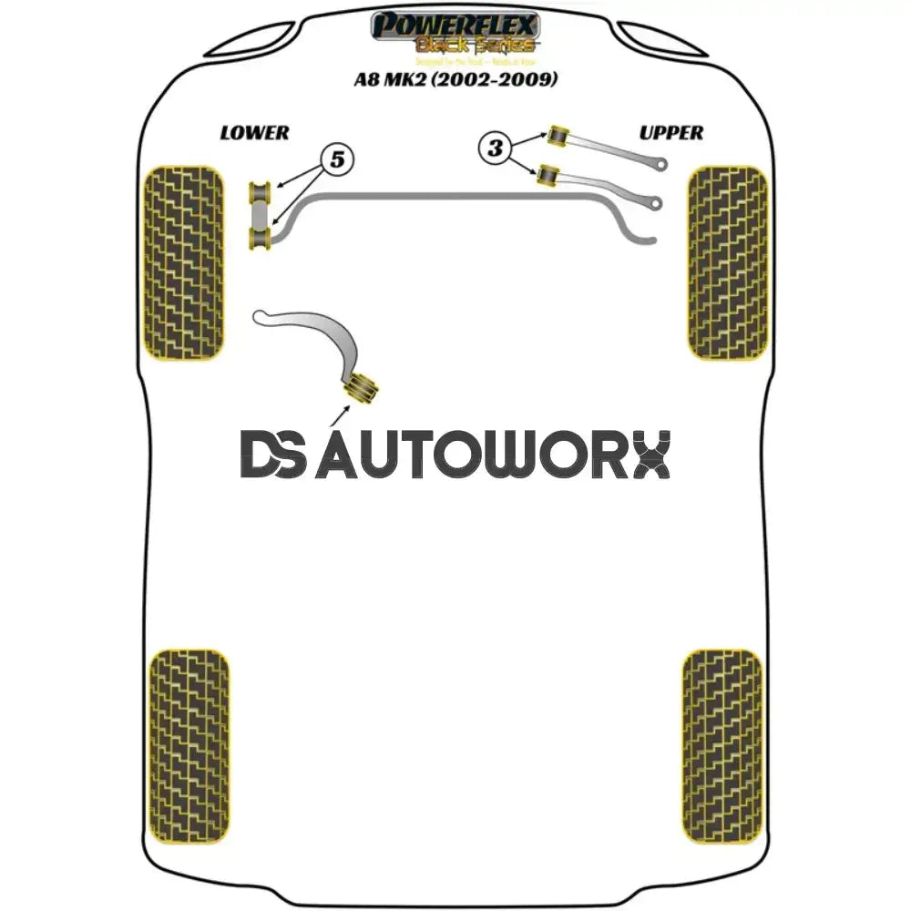 Powerflex Black Series Front Lower Radius Arm to Chassis Bush Audi A8 S8 D3 02-09