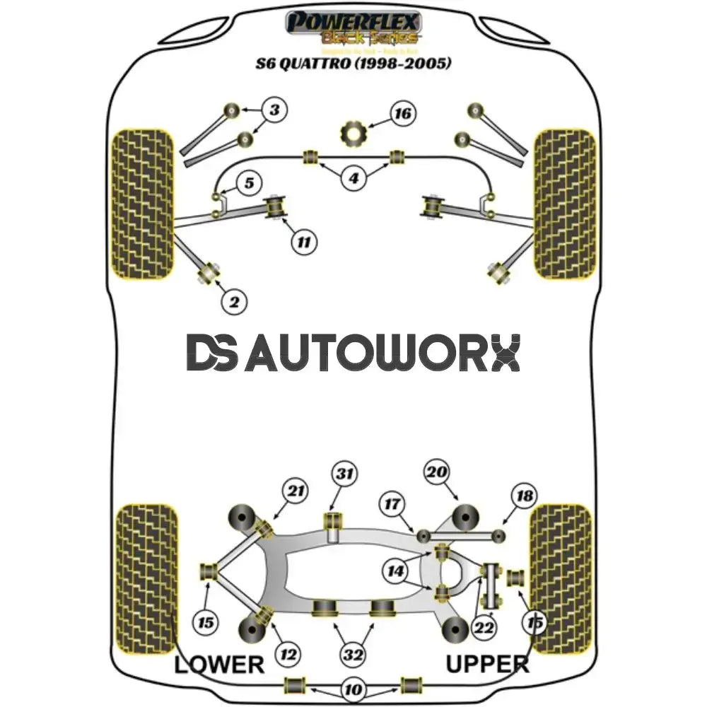 Powerflex Black Series Front Upper Control Arm Bush Camber Adj Audi A6 S6 RS6 C5 Quattro 97-05