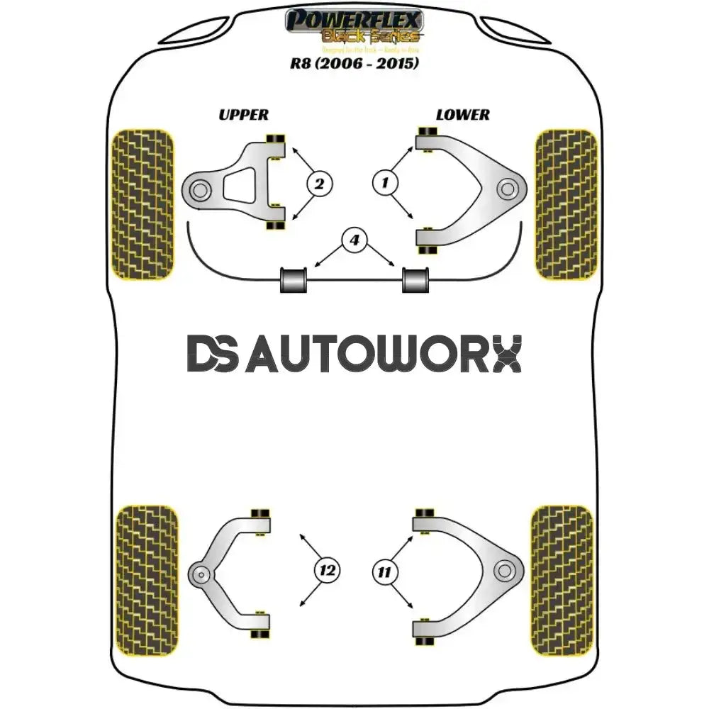 Powerflex Black Series Front Upper Wishbone Bush Audi R8 Type 42 07-15