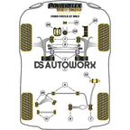 Powerflex Black Series Front Wishbone Rear Bush Anti-Lift Inc Caster Offset Ford Focus Mk3 Inc ST Inc RS 11-18