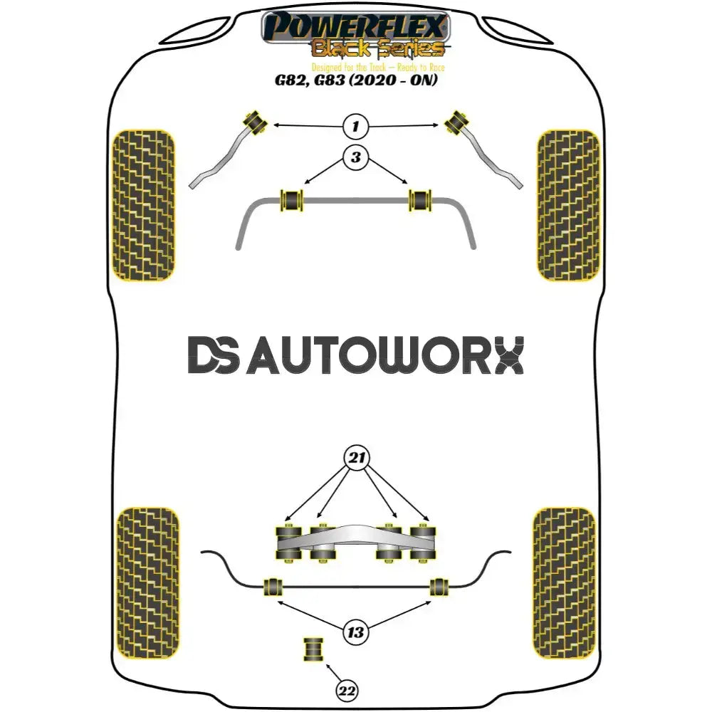 Powerflex Black Series Rear Diff Front Mounting Bush BMW 4 Series G22 G23 G82 G83 M4 20+ Secondary image