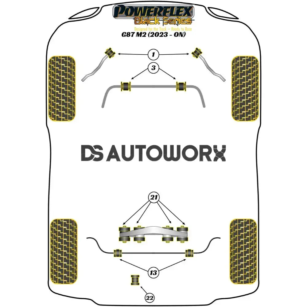 Powerflex Black Series Rear Diff Rear Mounting Bush BMW 2 Series G87 M2 23+