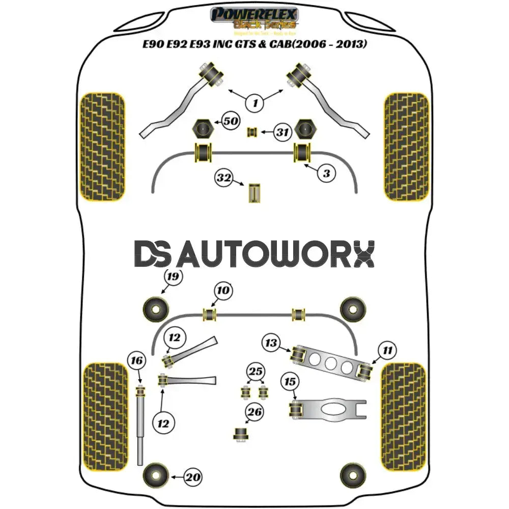 Powerflex Black Series Rear Diff Rear Mounting Bush BMW 3 Series E90 E91 E92 E93 E9X M3 Inc GTS Cab 05-13 Secondary image