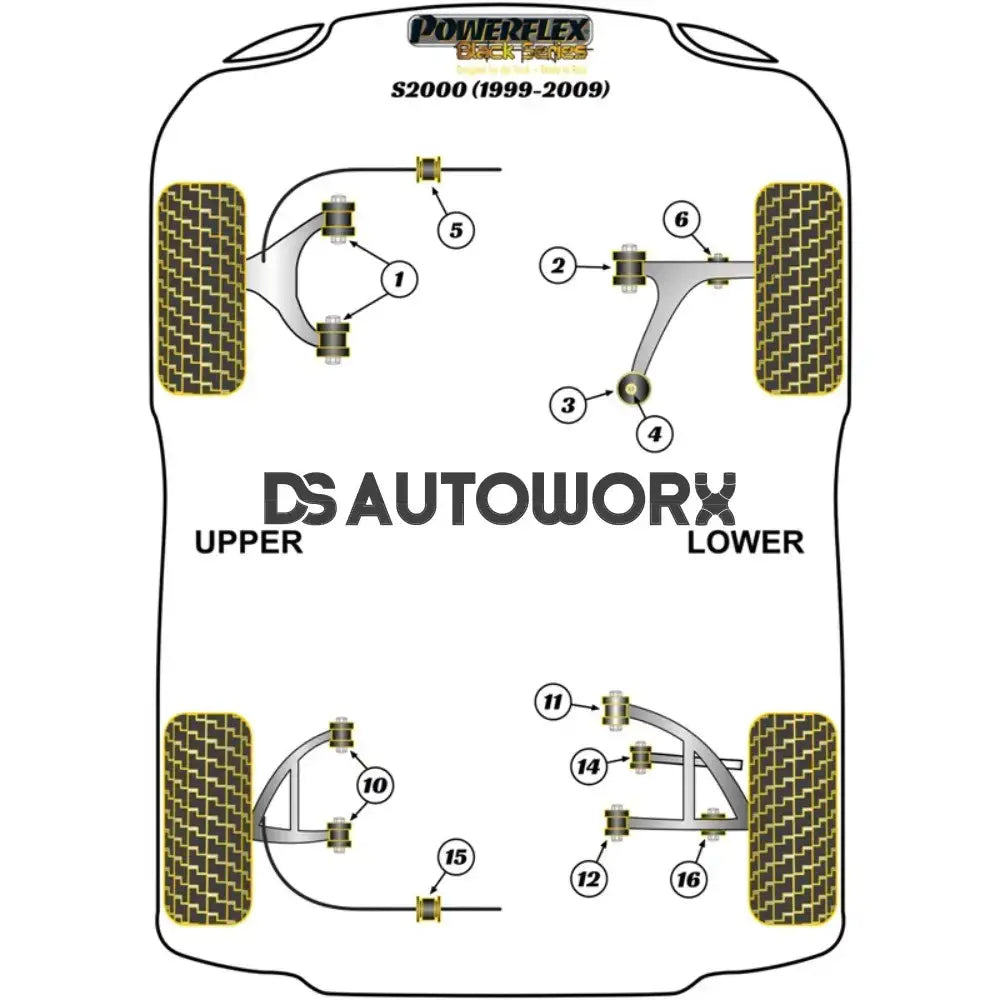 Powerflex Black Series Rear Lower Wishbone Front Bush Honda S2000 99-09 Secondary image