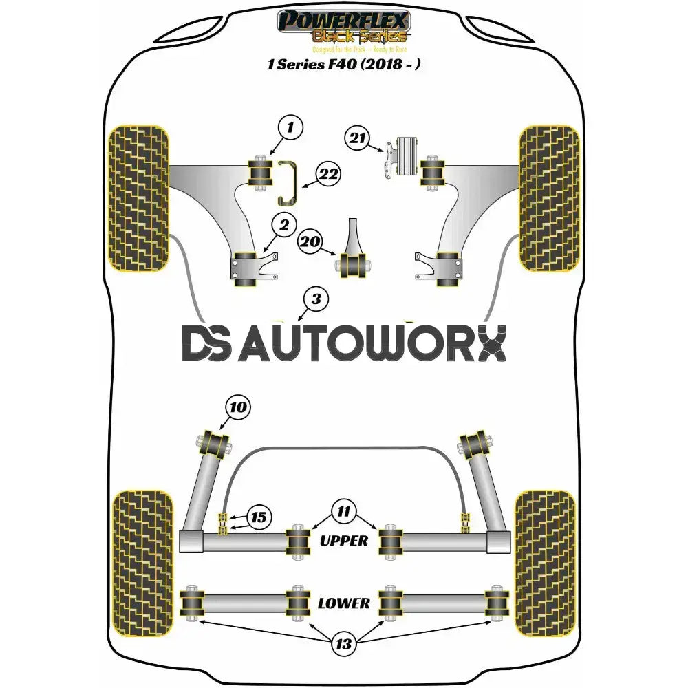 Powerflex Black Series Rear Trailing Arm Front Bush BMW 1 Series F40 18+ Secondary image