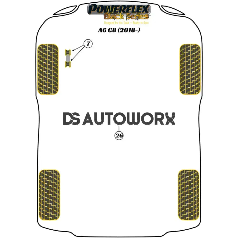 Powerflex Black Series Transmission Mount Insert Track Audi A6 S6 RS6 C8 18+ Secondary image