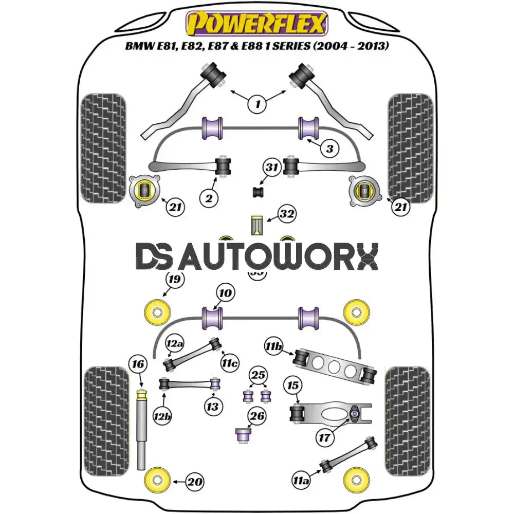 Powerflex Road Series Front Anti Roll Bar Mounting Bush 26.5mm BMW 1 Series E81 E82 E87 E88 04-13 Secondary image