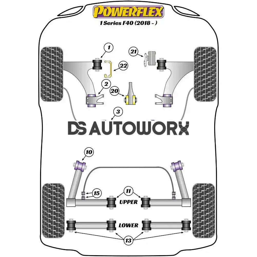 Powerflex Road Series Front Arm Front Bush Camber Adjustable BMW 1 Series F40 18+ Secondary image